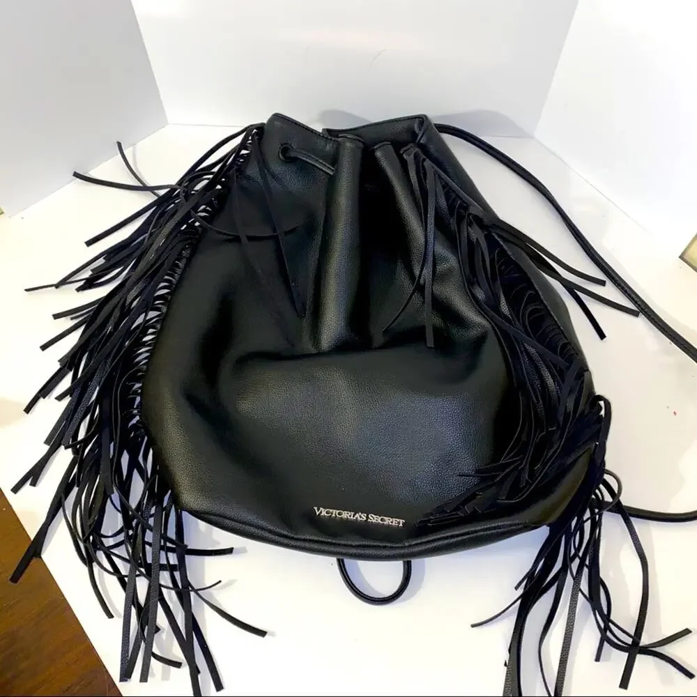 VICTORIAS SECRET fringe vegan leather backpack